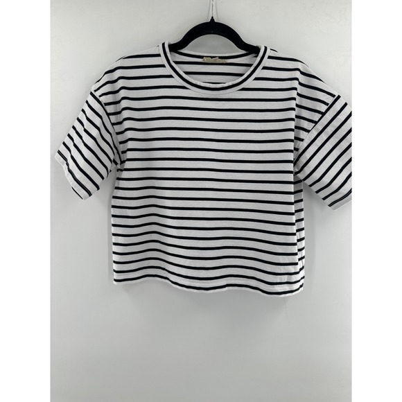 Madewell Everyday Boxy Crop Tee in Stripe Medium - Picture 4 of 8